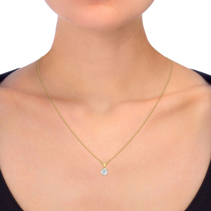 0.50ct Round Brilliant Cut Diamond Solitaire Pendant, 18ct Yellow Gold