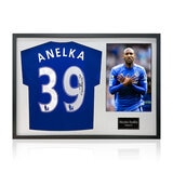Nicolas Anelka Signed Framed Chelsea Football Shirt including 1 Photo in 2 Options: White or Black Mount