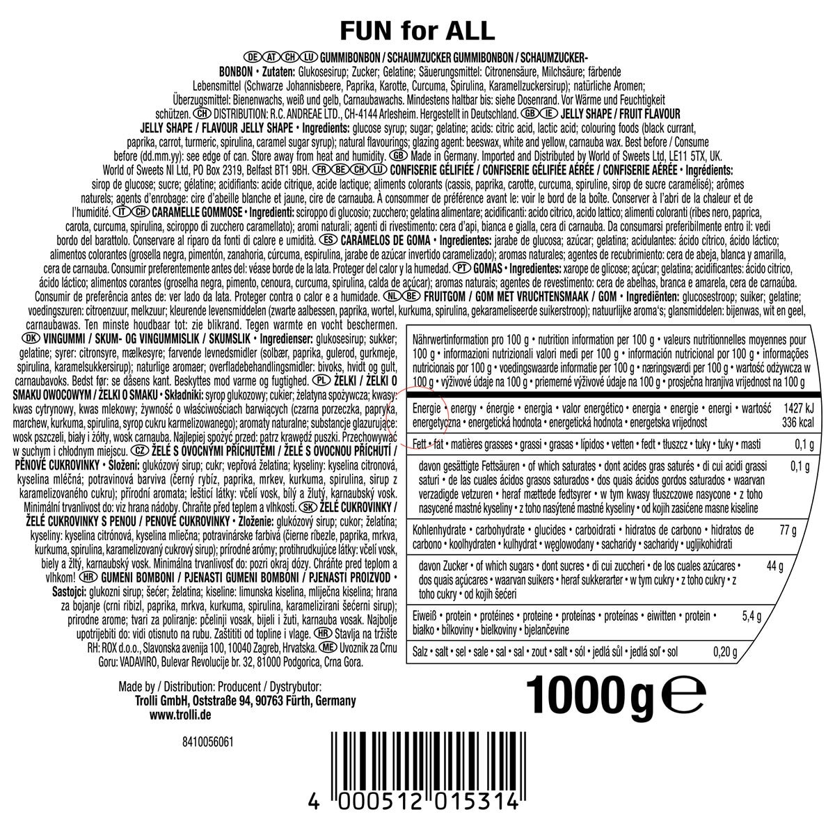 Trolli Fun for All Sweet Mix, 1kg