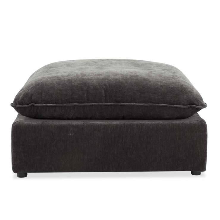 Aiden & Ivy Sereen Dark Grey Fabric Ottoman