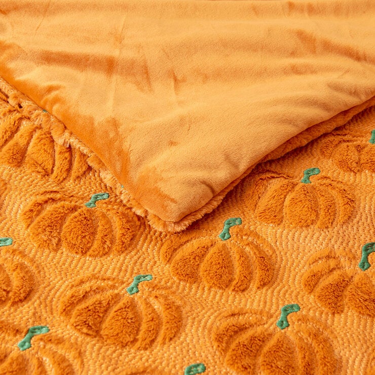 Ashford Home Embroidered Pumpkin Halloween Throw, 152 x 178 cm Ashford Home Embroidered Pumpkin Halloween Throw, 152 x 178 cm