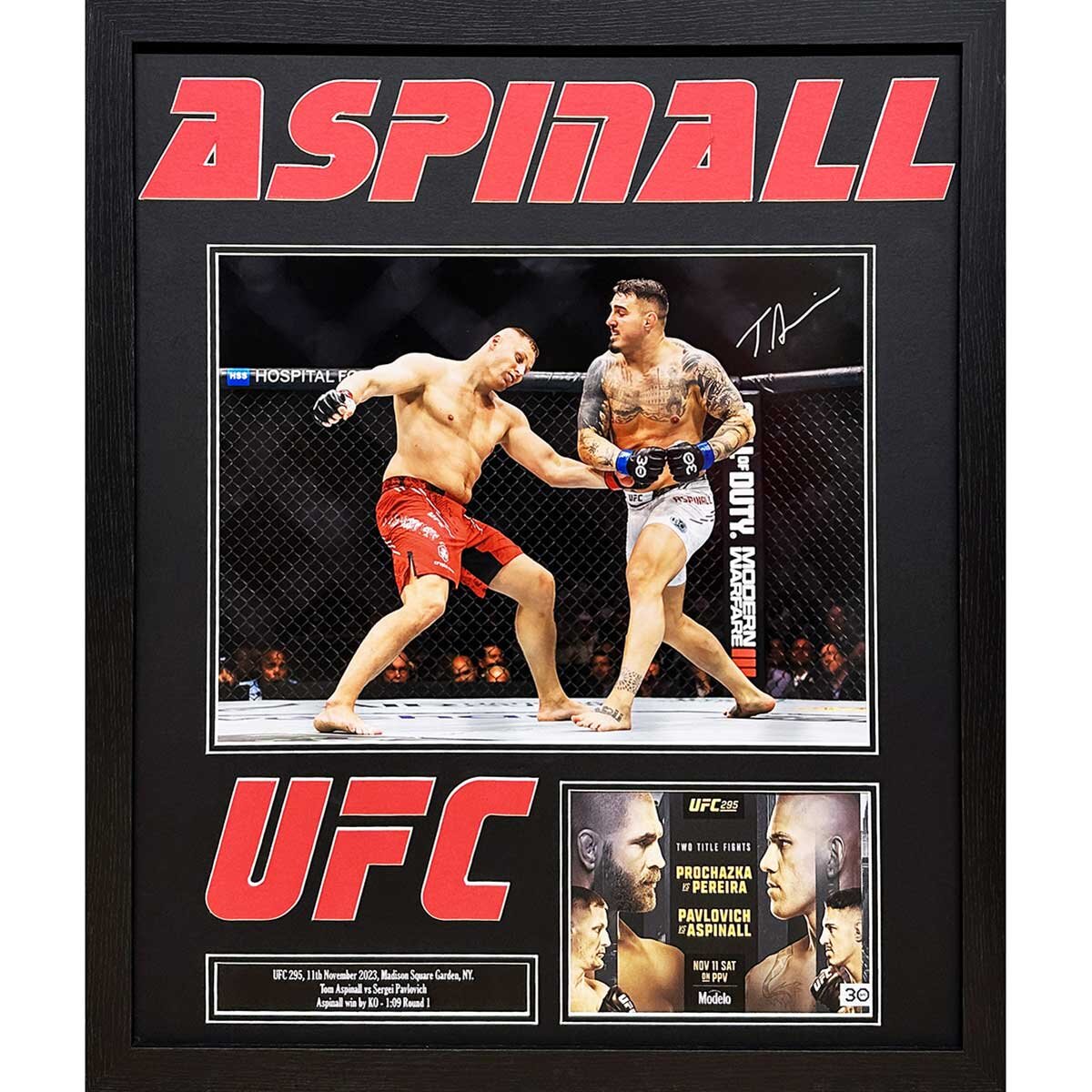 Tom Aspinall signed UFC photo