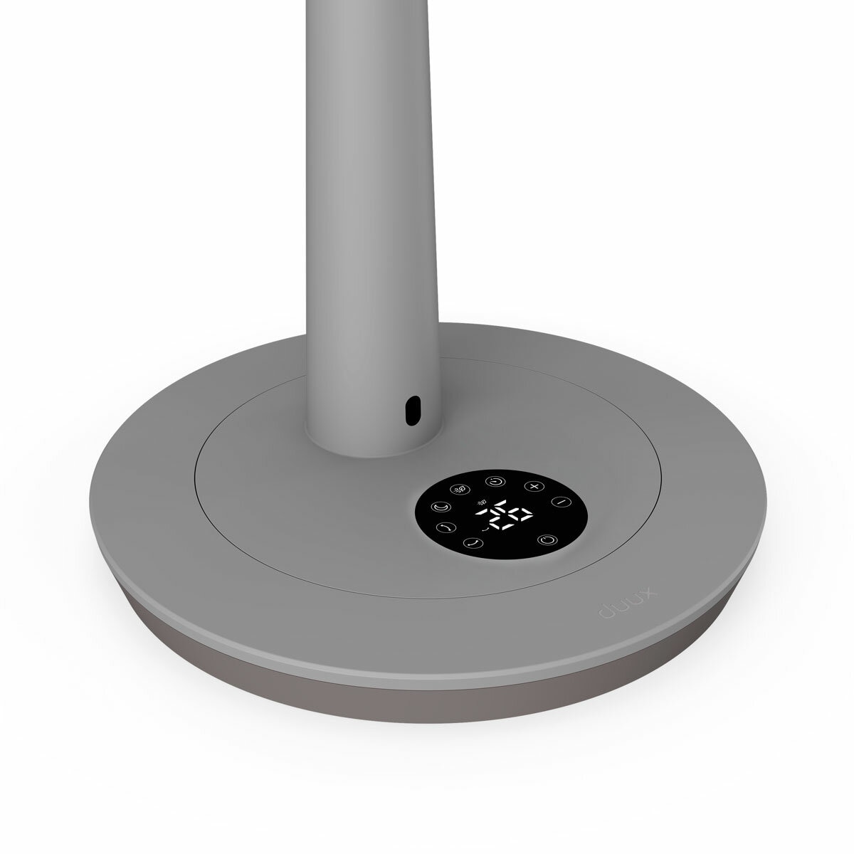 Close up of Duux Whisper Fan 3 in Grey LED display