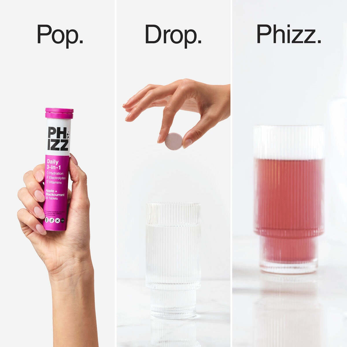 information on Phizz effervescent electrolytes in apple and black currant information on Phizz effervescent electrolytes in apple and black currant