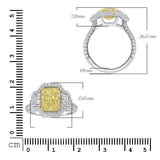 4.94ctw Radiant Cut Fancy Yellow Diamond Halo Ring, Platinum