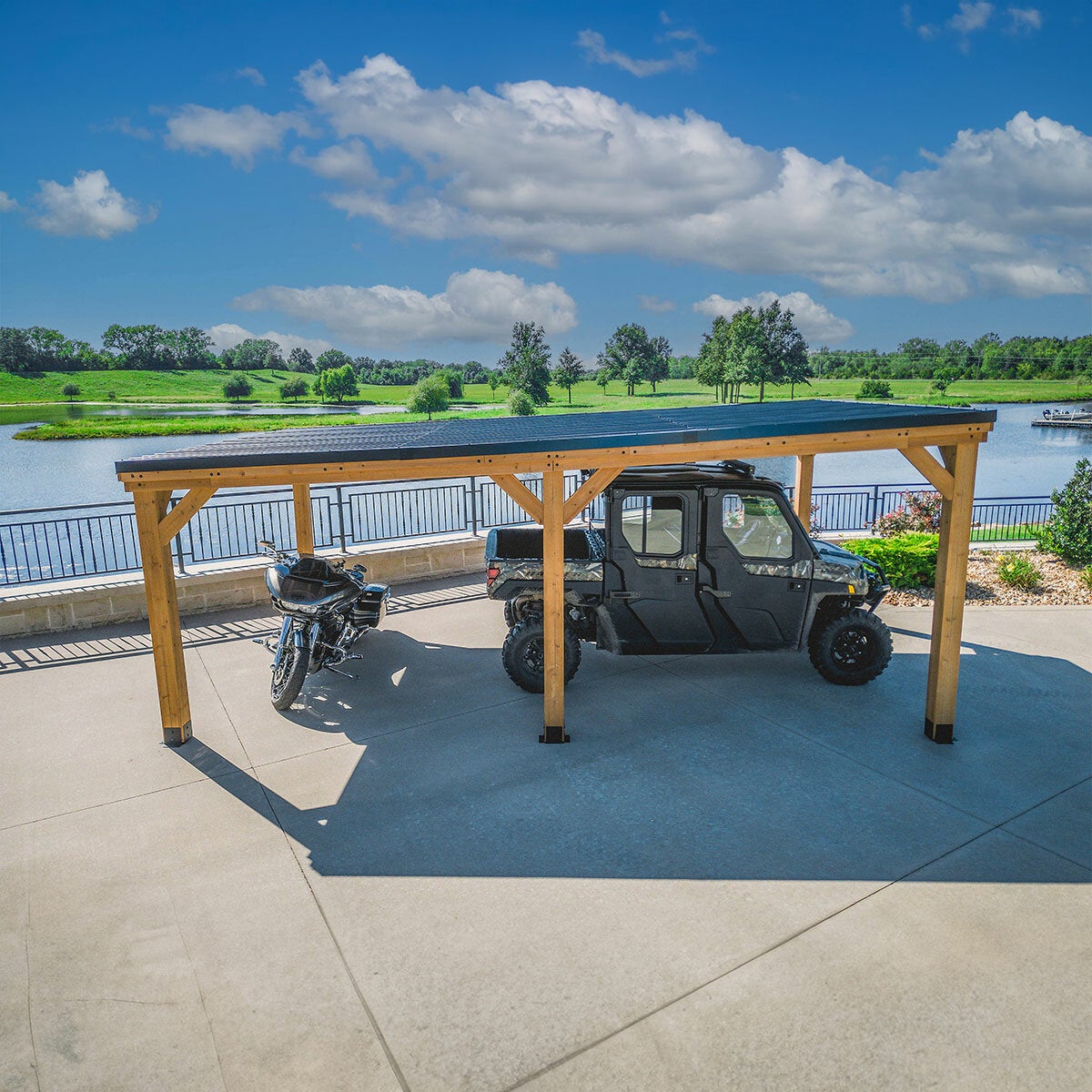 Backyard Discovery Kingsport 20ft x 12ft Wooden Carport