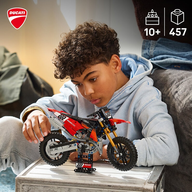 LEGO Technic Ducati Desmo450 MX Factory Motorcycle - Model 42238 (10+ Years) LEGO Technic Ducati Desmo450 MX Factory Motorcycle - Model 42238 (10+ Years)