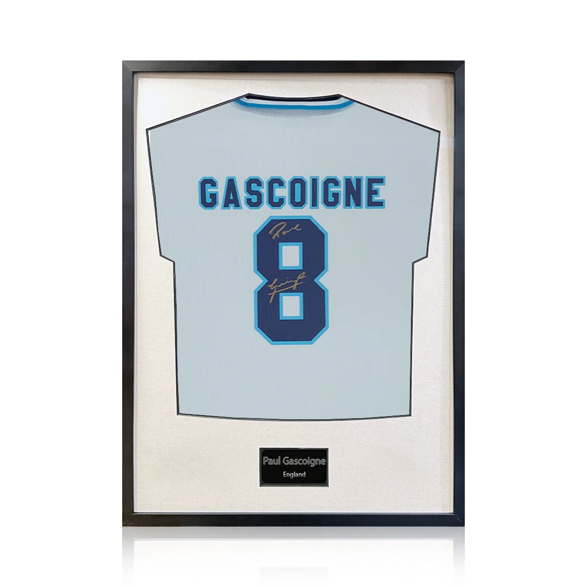 Paul Gascoigne Signed Framed England Football Shirt
