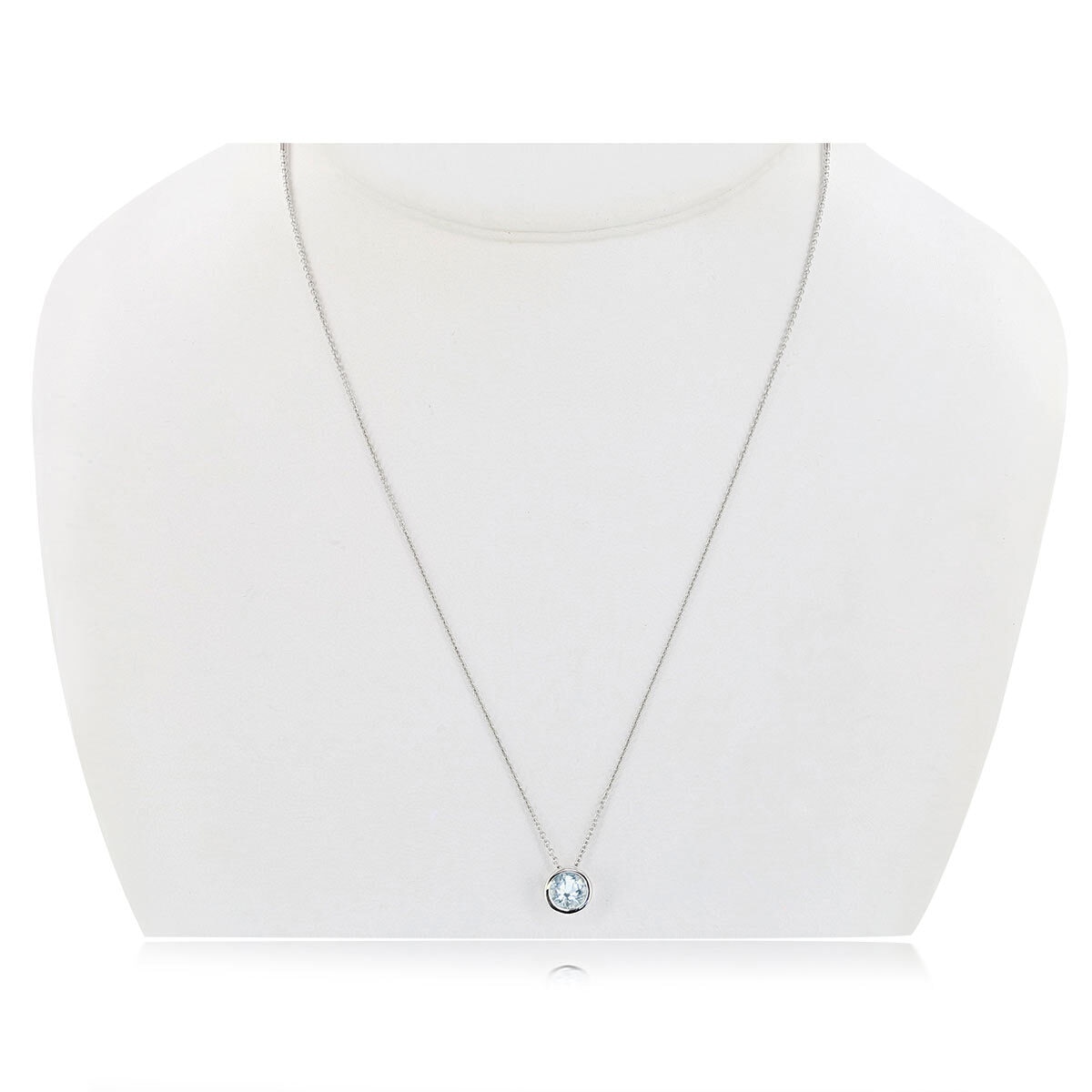 Aquamarine Birthstone Pendant, 14ct White Gold