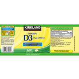 Kirkland Signature Maximum Strength Vitamin D3 50µg, 600 Capsules (20 Months Supply)