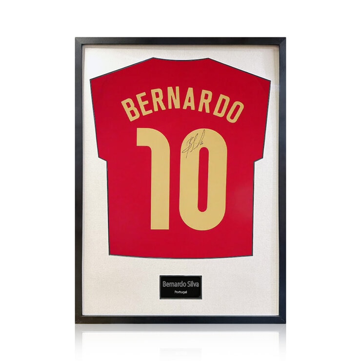 Bernardo Silva Signed Framed Portugal Football Shirt with White Mount Bernardo Silva Signed Framed Portugal Football Shirt with White Mount