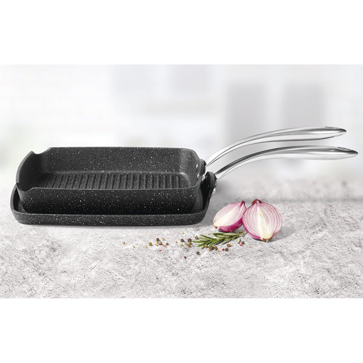 The Rock Grill Pan & Griddle Set, 2 Piece The Rock Grill Pan & Griddle Set, 2 Piece