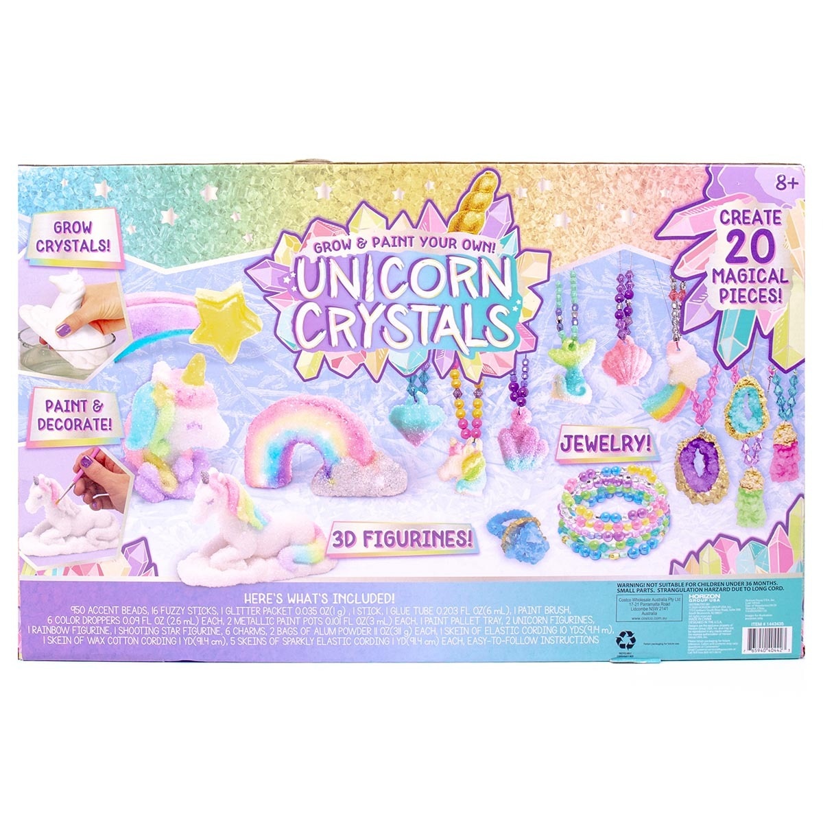 Boxed image unicorn crystal set