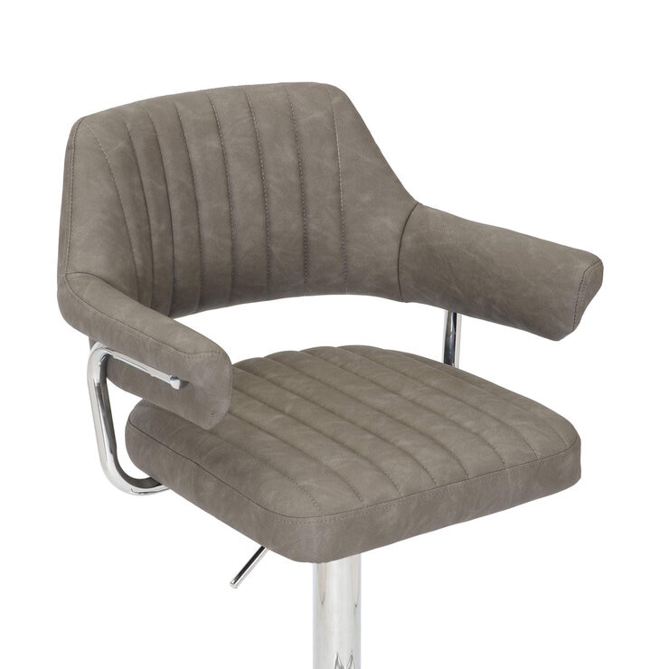 Cortez Grey Faux Leather Bar Stool, 2 Pack