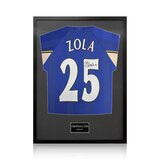 Gianfranco Zola Signed Framed Chelsea Football Shirt in Black