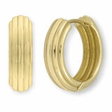 14ct Yellow Gold Fluted Textured Hoop Earrings