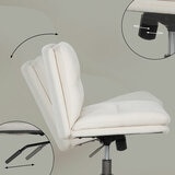 Elle Decor Gracie Criss-Cross Wide Office Chair, Cream