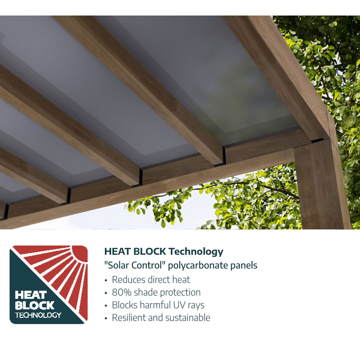 Palram Canopia Helsinki 9ft 10" x 17ft 7" (3m x 5.35m) Cedar Wood Patio Cover