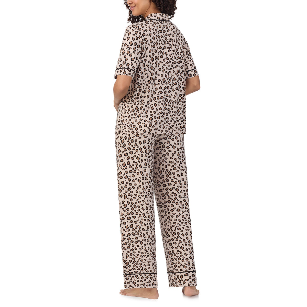 DKNY Ladies Notch Collar 3 Piece PJ Set in Cheetah