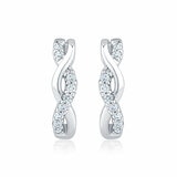 0.20ctw Round Brilliant Cut Diamond Infinity Hoop Earrings, 14ct White Gold