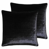 Paoletti Luxe Black Velvet Feather Fill Cushion 2 Pack, 55 x 55 cm