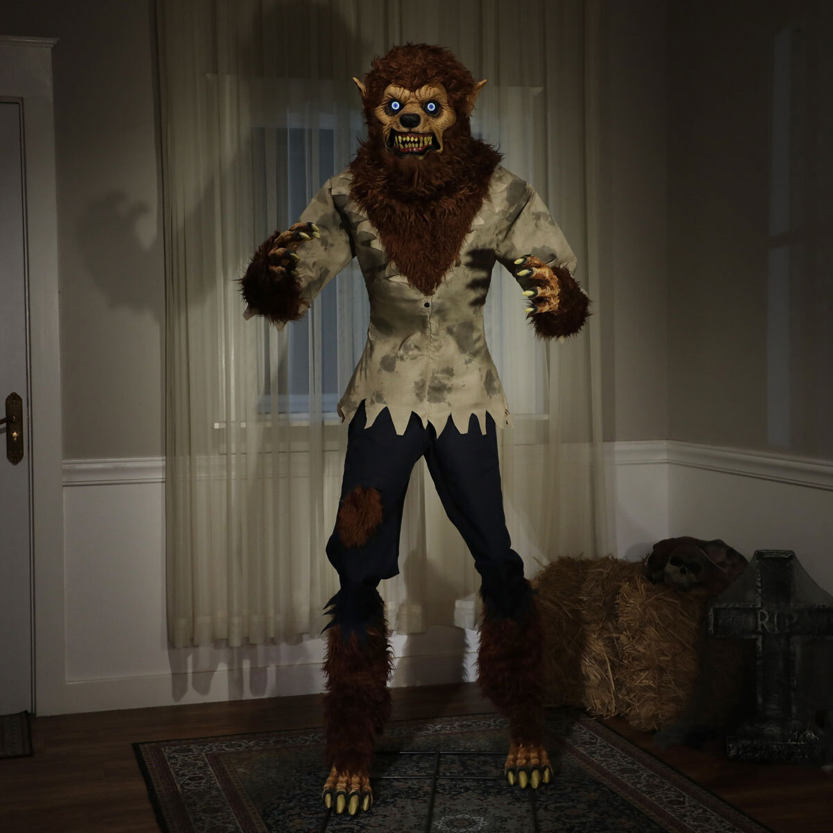 Halloween 6ft 2 Inches (1.9m) Animated Werewolf with LCD Eyes & Moving Mouth