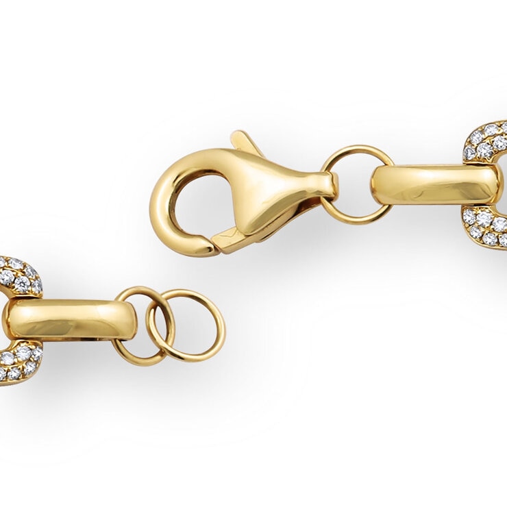 1.06ctw Round Brilliant Cut Diamond Paperclip Bracelet, 14ct Yellow Gold 1.06ctw Round Brilliant Cut Diamond Paperclip Bracelet, 14ct Yellow Gold
