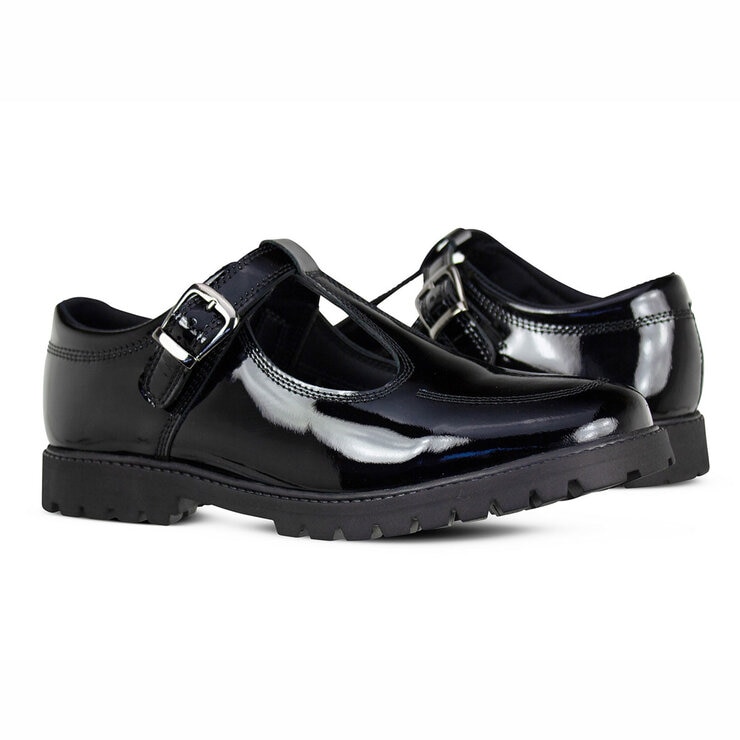 TeⓇm Emily T-Bar Brogue Girl's School Shoes