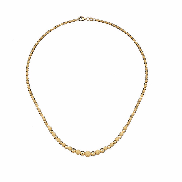 18ct Yellow Gold Shiny Bead Necklace 18ct Yellow Gold Shiny Bead Necklace