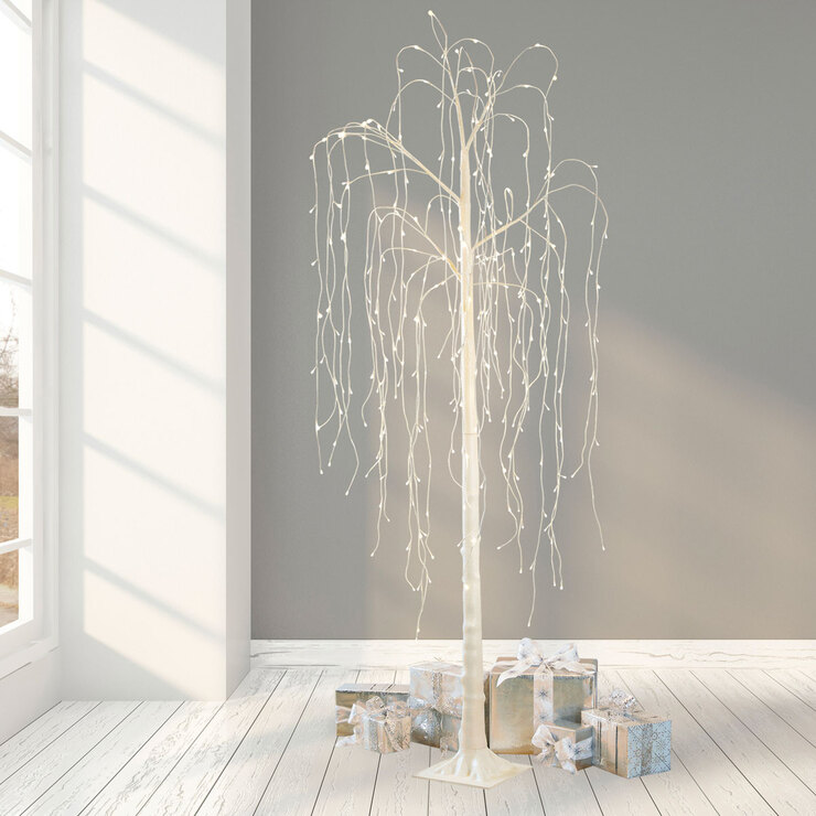 7ft (2.1 m) Indoor/Outdoor Twinkle Willow Tree With 288 Warm White LED