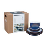 Denby Stoneware 12 Piece Dinnerware Set, Imperial Blue