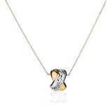 14ct Two Tone Gold Cross Over Necklace