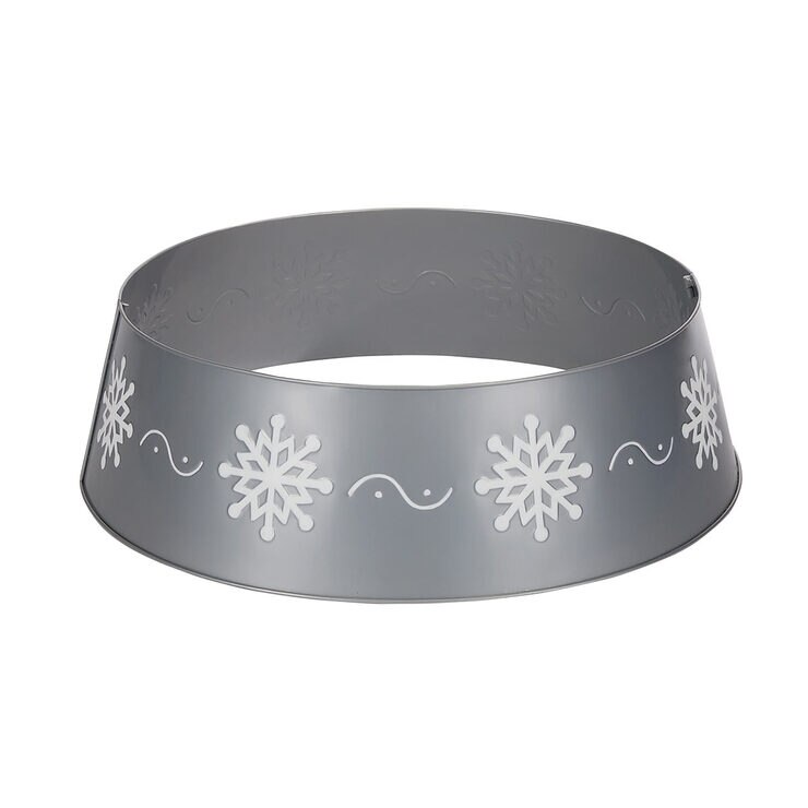 35 Inch (88.9 cm) Seasonal Metal Christmas Tree Skirt In Silver