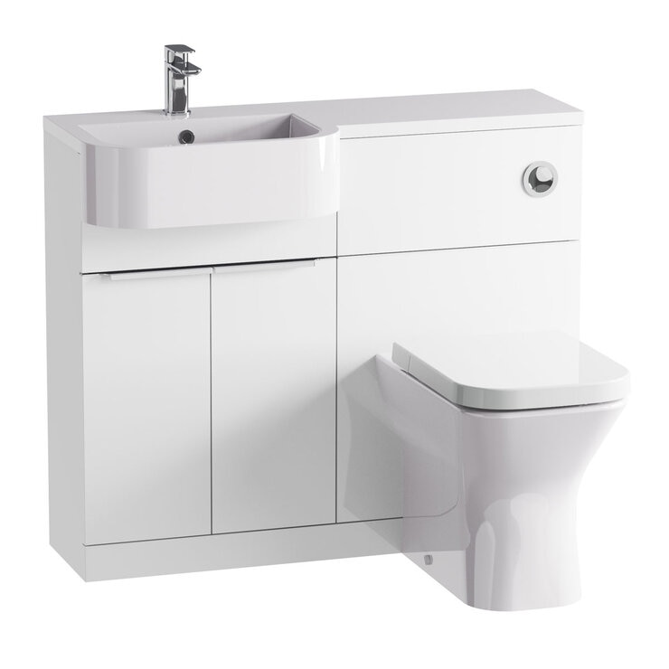 Tavistock Lindo 99.6 cm Floor Mounted Left Hand WC Unit in White