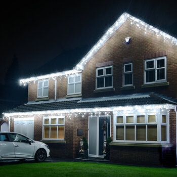 Lights4You 13ft (4m) 152 LED Ice White Outdoor Icicle Light