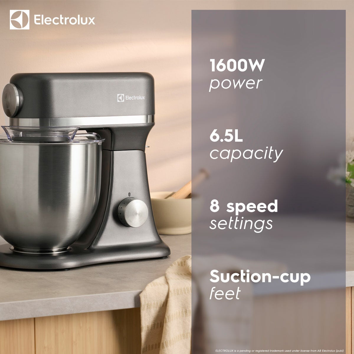 Lifestyle image of stand mixer's features