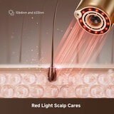 Lifestyle image showing red light scalp cares Lifestyle image showing red light scalp cares