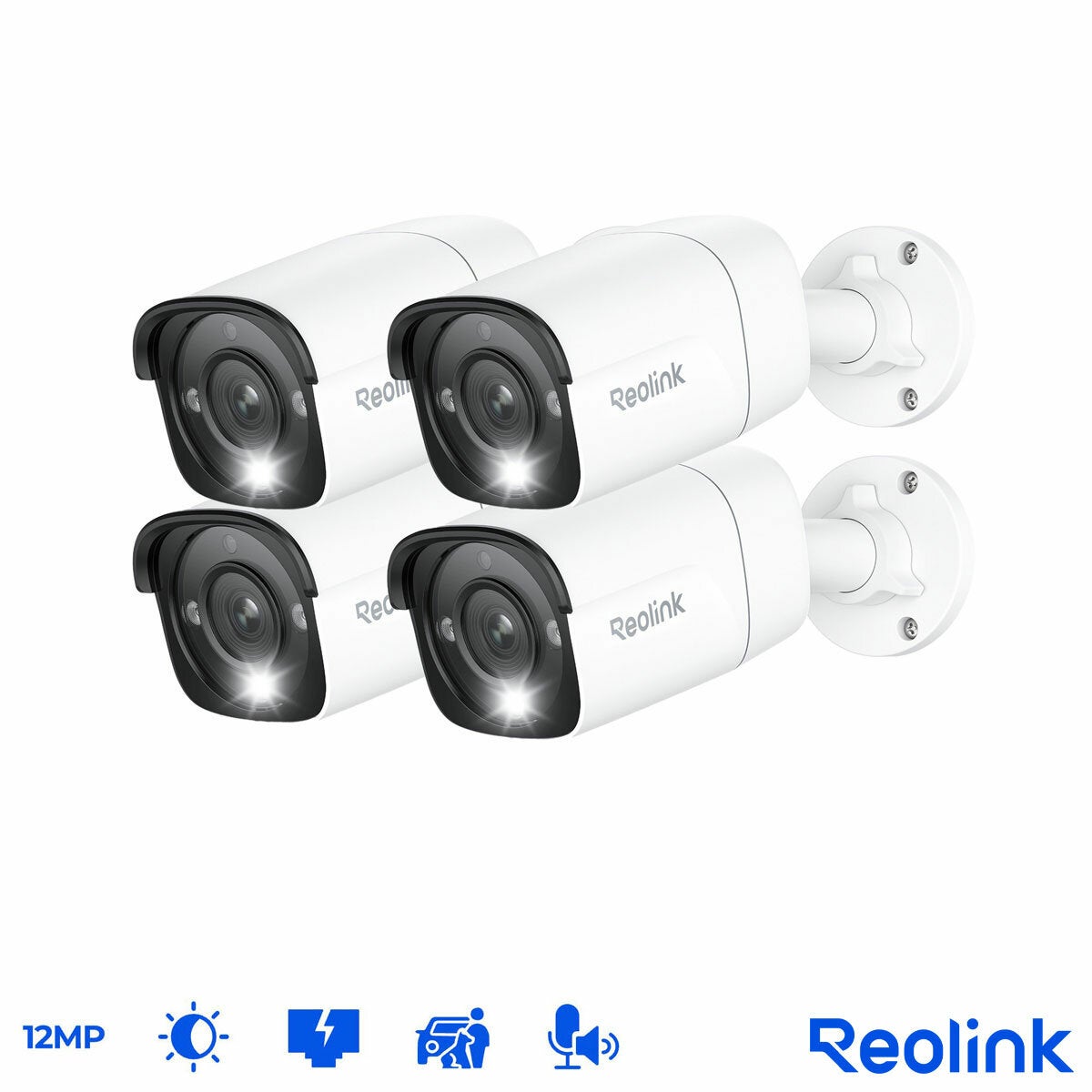 Reolink 12MP (4K+) UHD NVR PoE Bullet Add-on Cam 4 Pack Reolink 12MP (4K+) UHD NVR PoE Bullet Add-on Cam 4 Pack