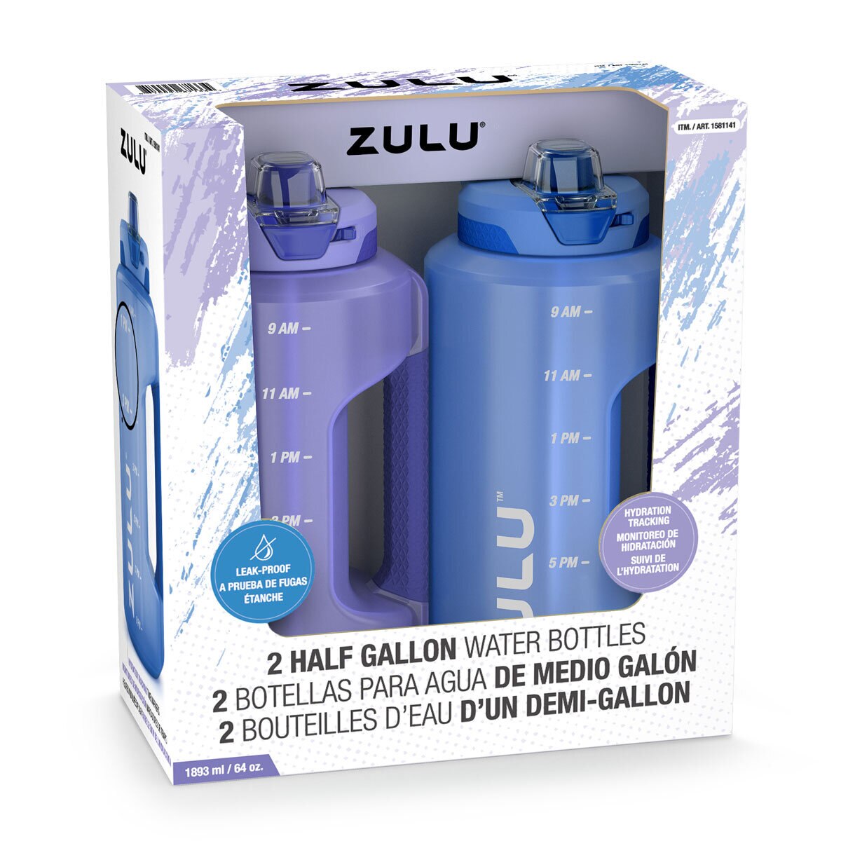 Zulu Motivational Water Bottle 1.8L, 2 Pack