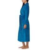DKNY Shawl Collar Long Plush Robe in Blue, Medium