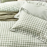 Yard Barton 100% Cotton Green Gingham Duvet Cover Set in 4 Sizes Yard Barton 100% Cotton Green Gingham Duvet Cover Set in 4 Sizes