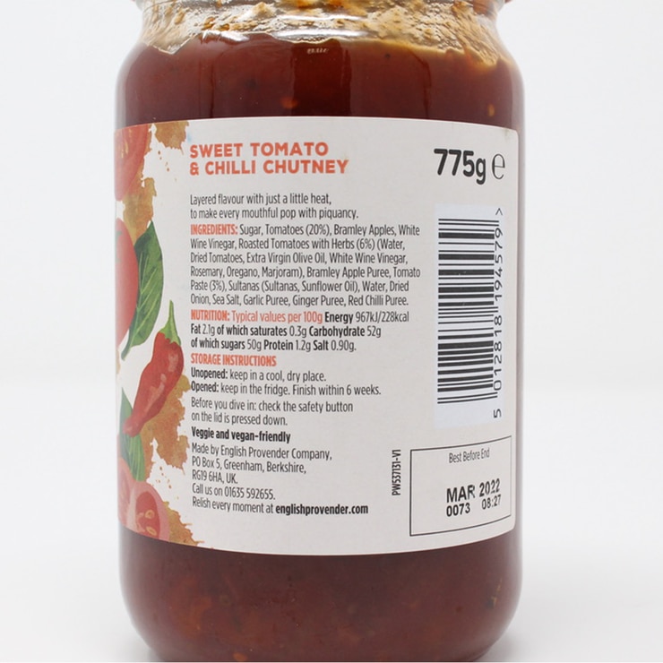 The English Provender Company Sweet Tomato & Chilli Chutney, 775g