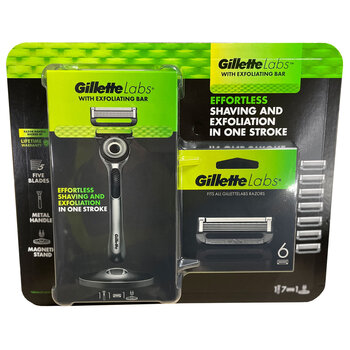Gillette Labs Exfoliating Razor with 6 Blades + Magnetic Stand