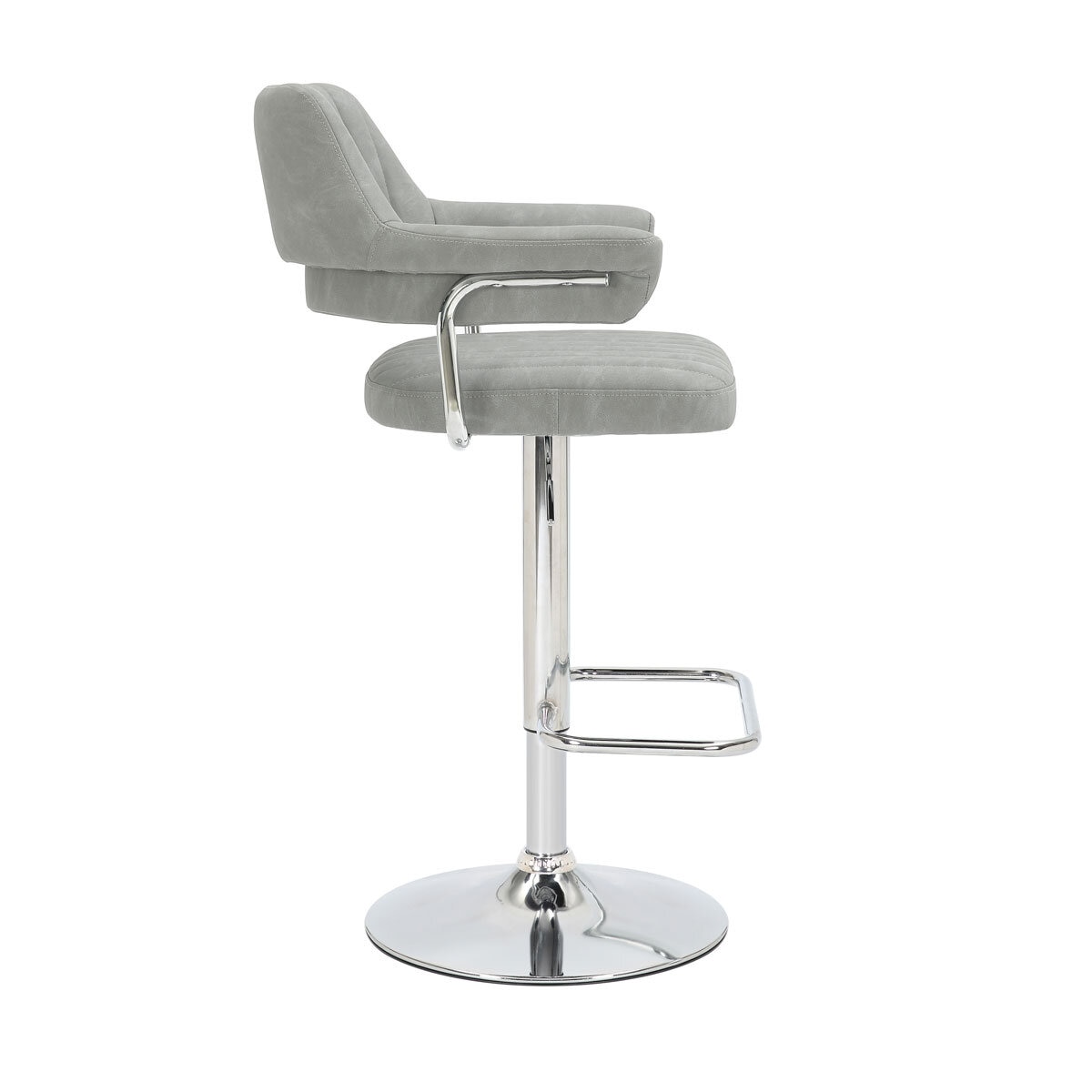 Cortez Light Grey Faux Leather Bar Stool, 2 Pack