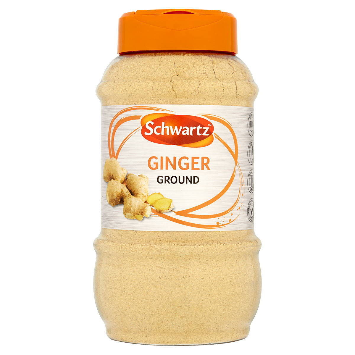 Front of Plastic Tub of Ginger