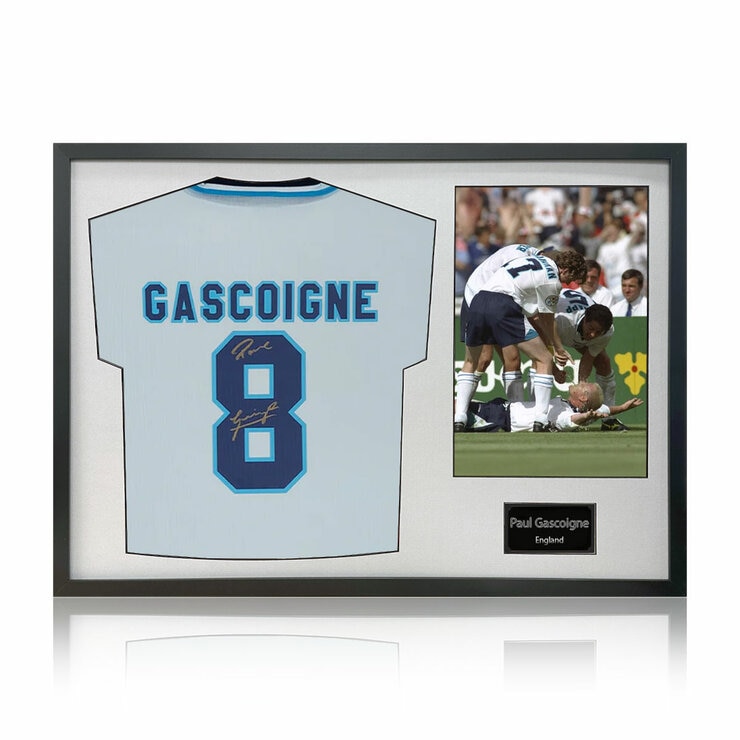 Paul Gascoigne Signed Framed Shirt