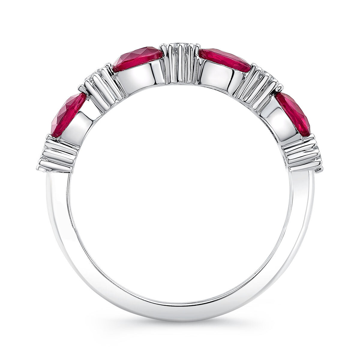 Diamond and Ruby Ring, 18kt White Gold