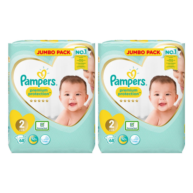1 Jumbo Pack of 96 Stück Pampers Premium Protection Nappies Gr 