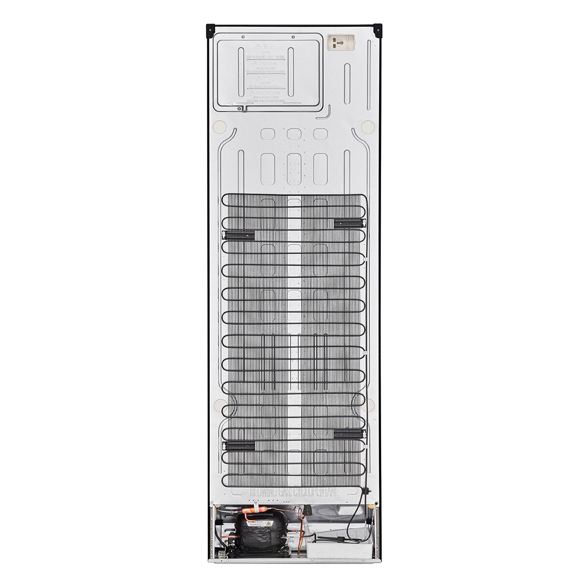 Back of LG GBF61BLHEN 383L Fridge Freezer