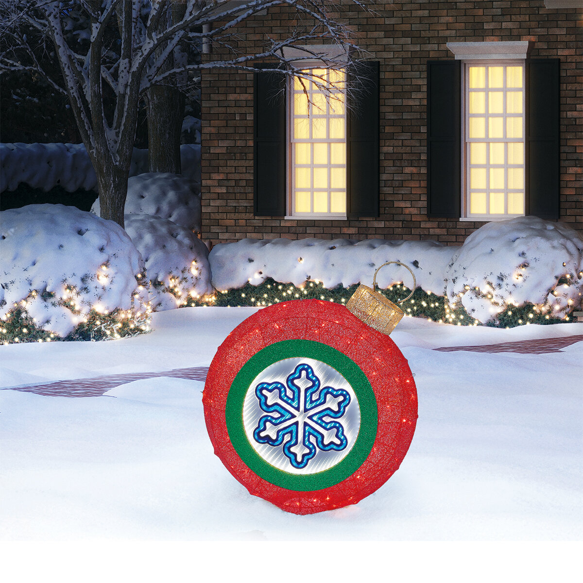 Buy Red Mesh Snowflake Ornament with LED Lights Lifestyle Image at Costco.co.uk